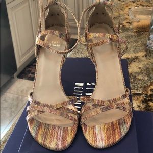Stuart Weitzman Autumn Tweed Snake Pumps